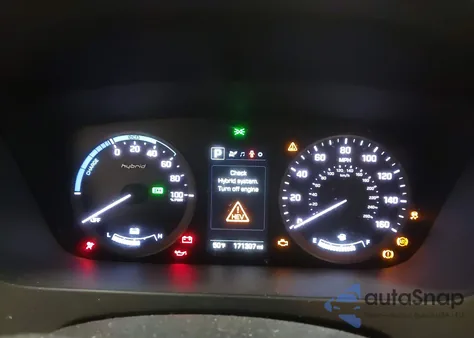 2017 Hyundai Sonata Hybrid Se z USA, uszkodzony, nr VIN KMHE24L16HA059535